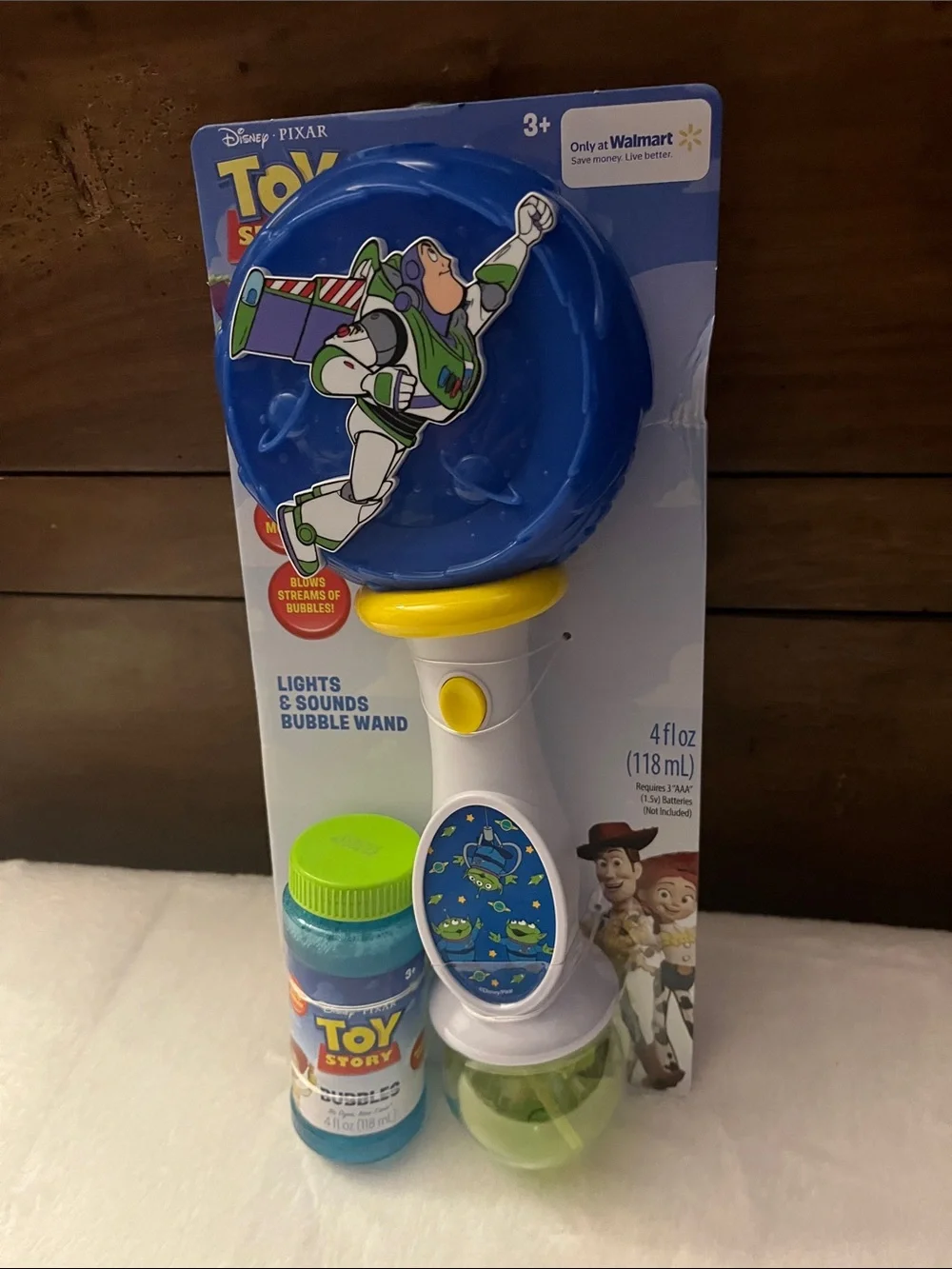Disney Buzz Lightyear Lights & Sounds Bubble Wand - Blue/White/Yellow/Green